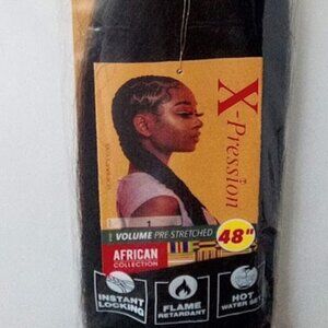 X-pression 1 Pk Volume Pre-Stretched 48" Braid Hair African Collection Colour 1